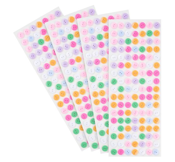 4 cartes de boutons en plastique VBS « Round », Multicolore, Gros acheteurs VBS