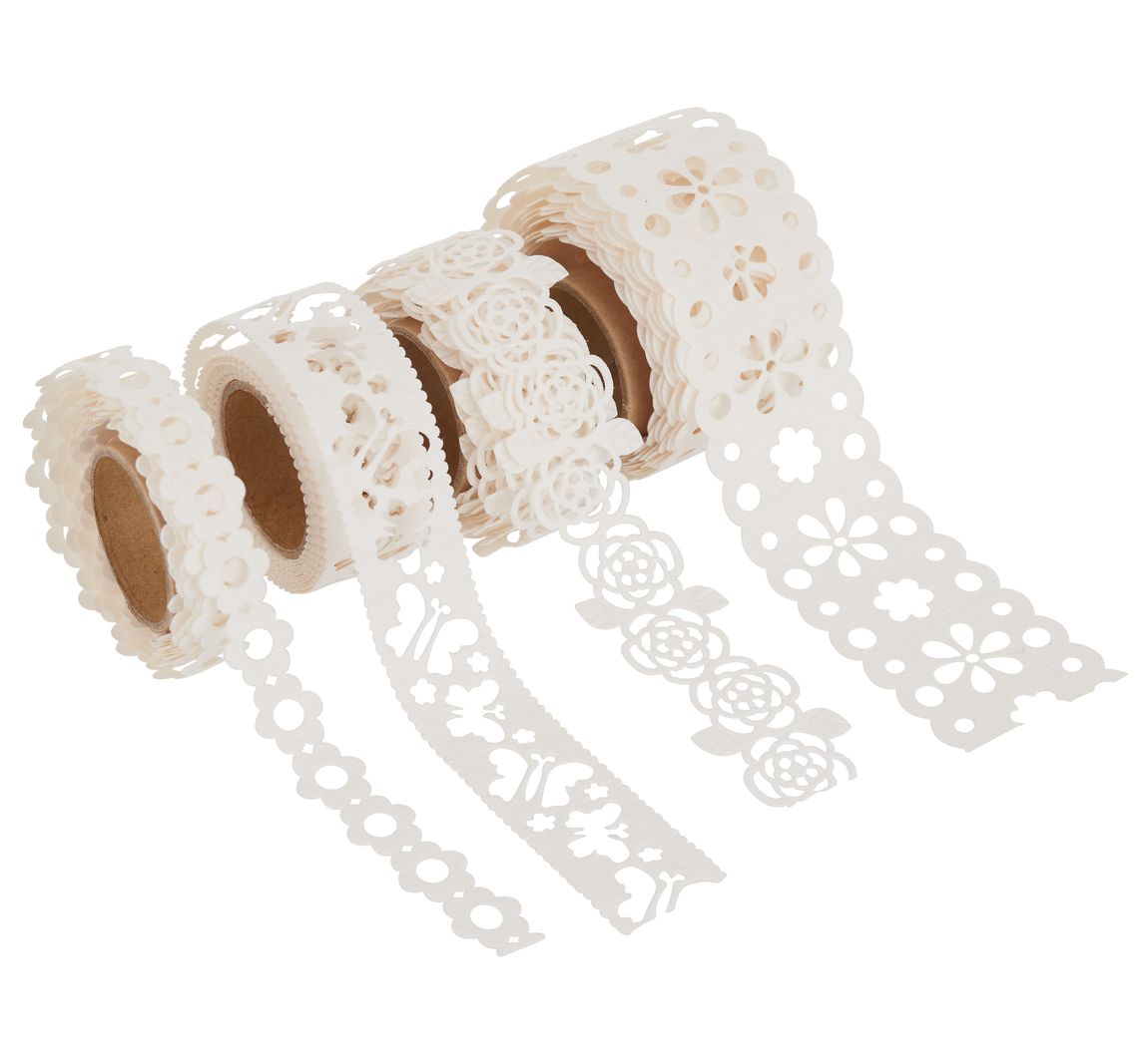 folia Bordures en papier "Creative", autocollant, blanc