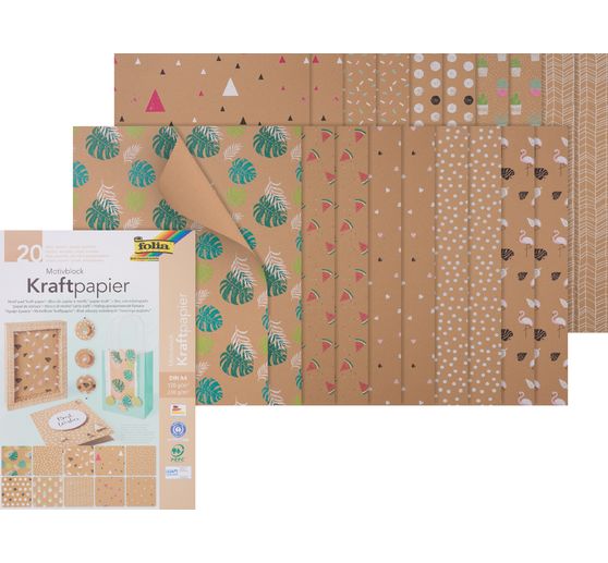 20 feuilles papier et carton kraft à motifs A4 120g/230g : Chez  Rentreediscount Fournitures scolaires