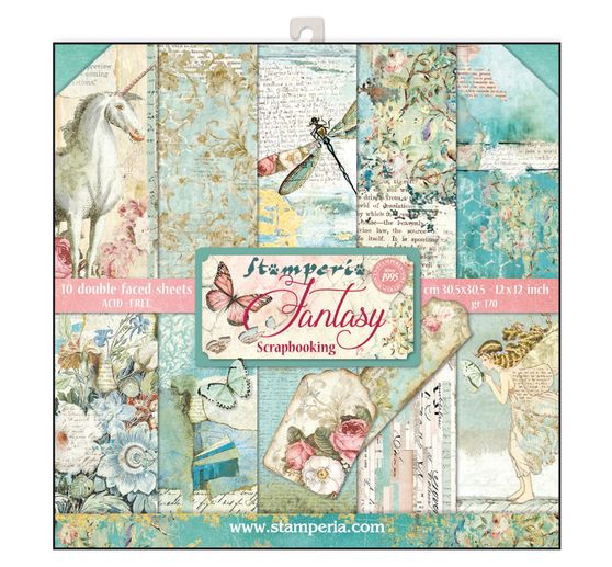 Bloc de papier scrapbooking « Wonderland »,10 f., 30,5 x 30,5 cm