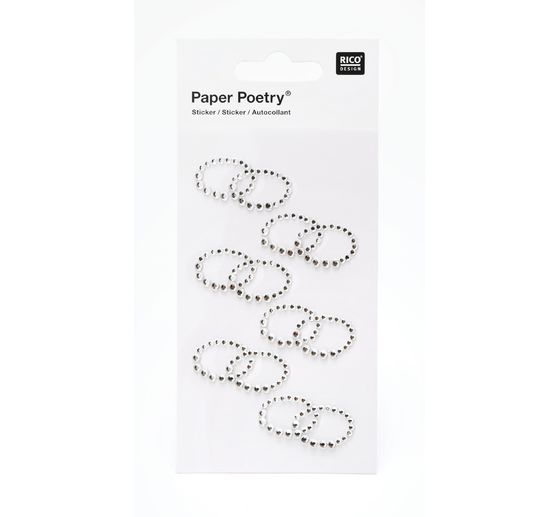Stickers « Alliances entrelacées », strass, 6 pc.