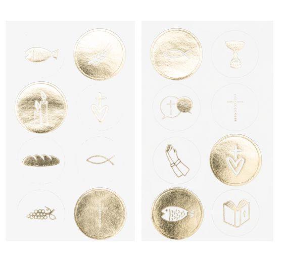Stickers « Fêtes chrétiennes », effet foil doré