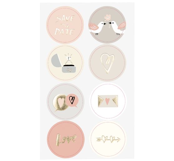 Stickers « Mariage », effet foil doré