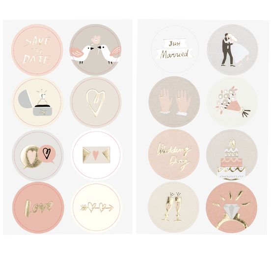 Stickers « Mariage », effet foil doré