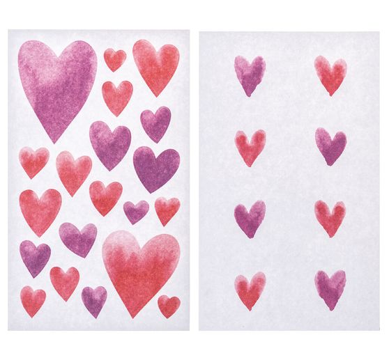 Stickers « Cœurs aquarelle »