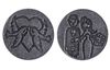Cachet double motif « Couple/hirondelles »