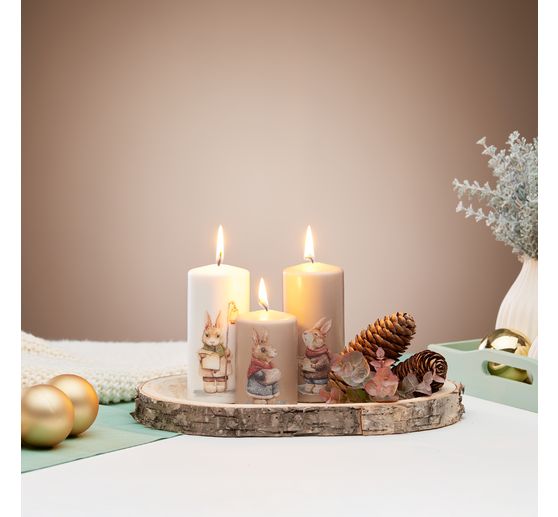 Bougies cylindriques « Pure Natural Wax », Ø 6 x 13 cm