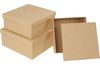 Boîtes carrées en carton VBS, couleur naturelle, set de 3
