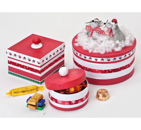 Boîtes en carton VBS « Rond », set de 12