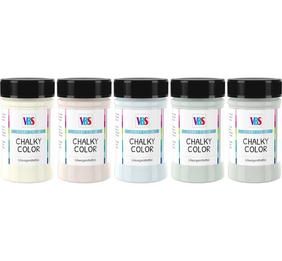 Set de peintures VBS Chalky Color « Basic », 5 x 100 ml