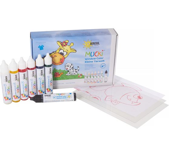 Peinture MUCKI Window Color Petits animaux, set de 7