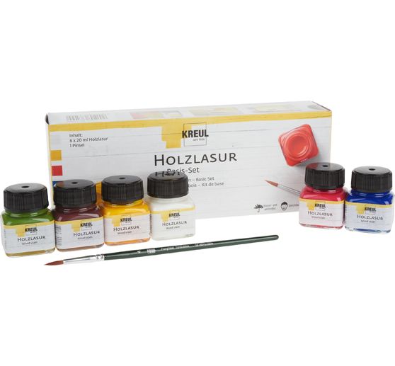 KREUL "Basic Set Wood stain ", 6 colours à 20 ml