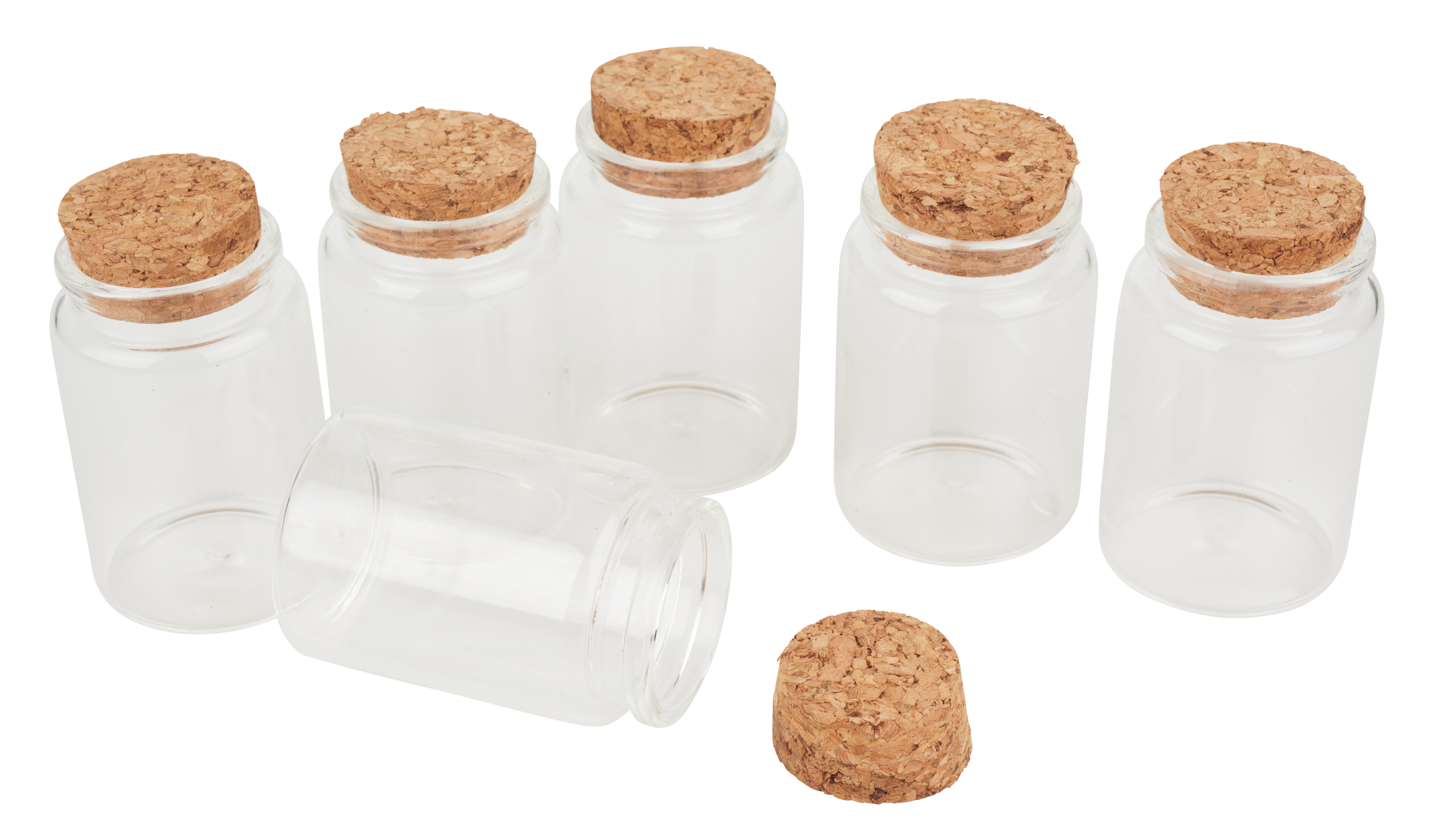 Mini Bouteille En Verre En Forme De Cœur Avec Bouchon Liège - 75 Ml - Dimensions 8,3x7,5 Cm - Pour Messages, Sable, Souvenirs, Décoration - 13