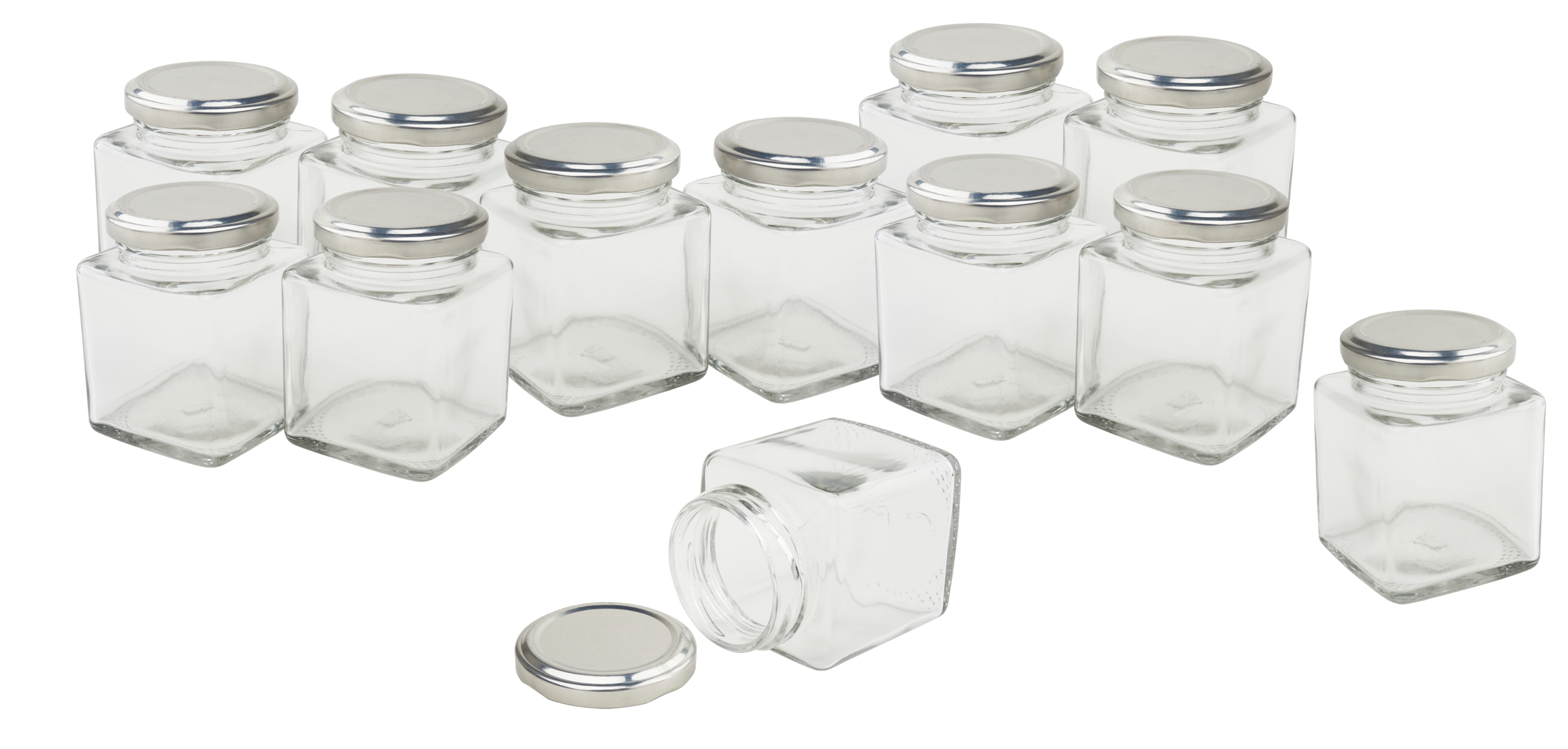 Lot 16 Bocaux à Provisions Ventrus 80ml Avec Couvercle - Conservation Verre Transparent