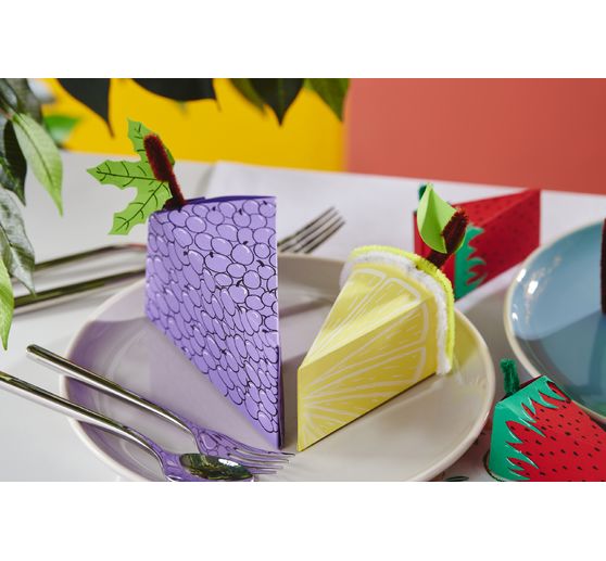 Set de gabarits pour boîtes, « Parts de gâteaux »