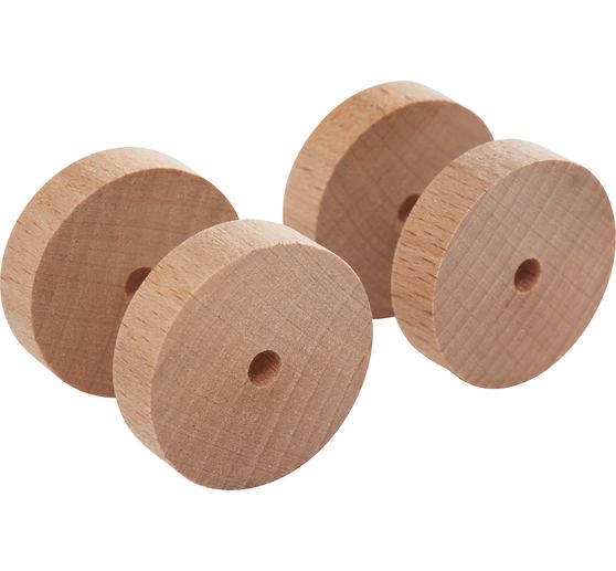 Disques/roues en bois, 4 pc., env.30 x 8 mm
