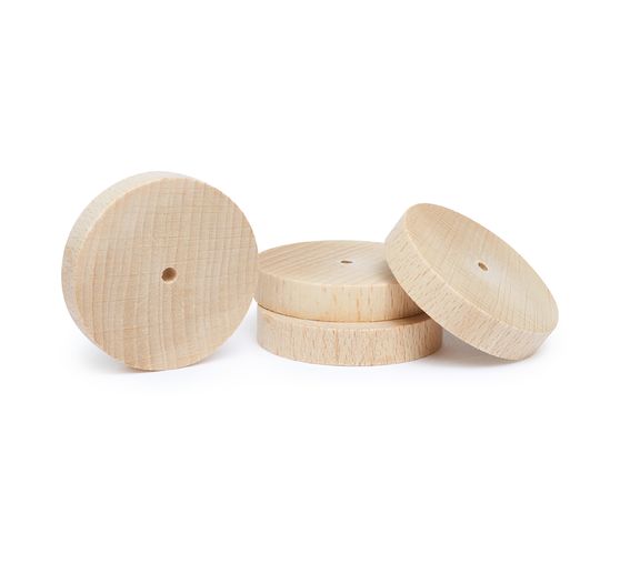 Disques/roues en bois, 50 mm, 4 pièces