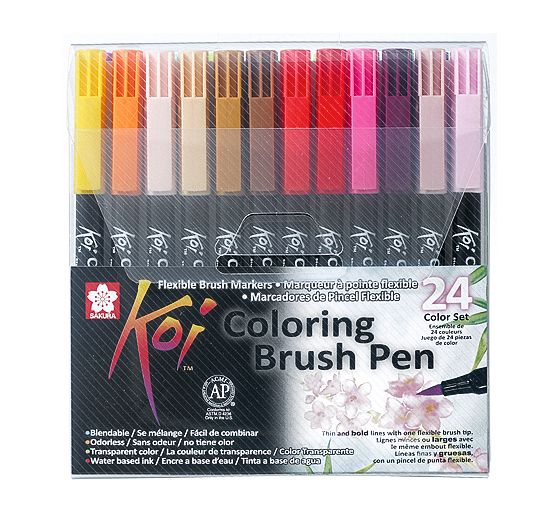 Kit de feutres pinceaux « Koi », 24 couleurs