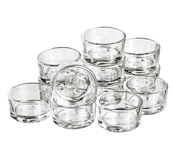 Verres à bougie chauffe-plat VBS « Plat », 12 pc.