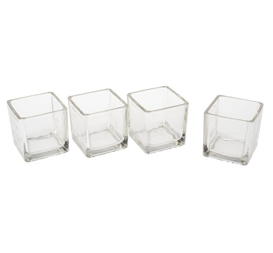 Verres à bougie chauffe-plat VBS « Cube », 4 pc.