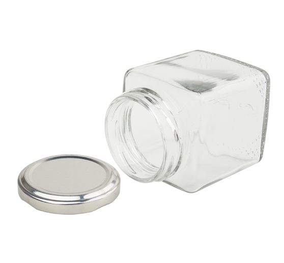 Bocaux à couvercle à visser VBS « Carrés », 12 pc.