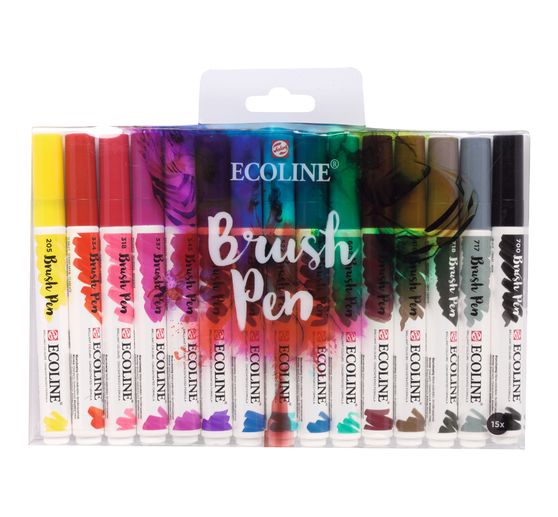 Set de Brush Pen Talens Ecoline, 15 couleurs
