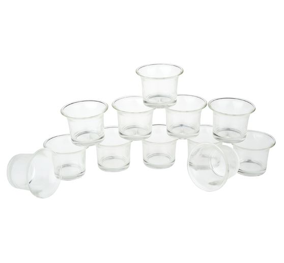 Verres à bougie à chauffe-plat VBS « Galbé », 12 pc.