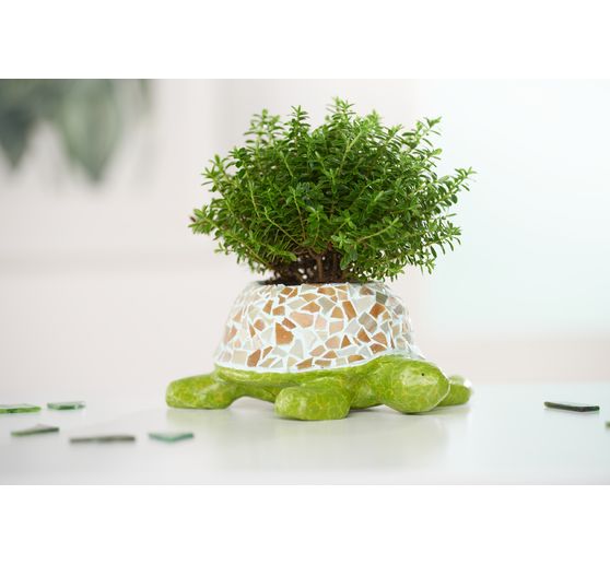 Flowerpot "Turtle", paper mache, waterproof