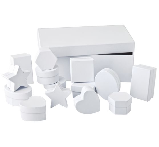 Boîtes cadeaux XXL, Blanc, set de 15