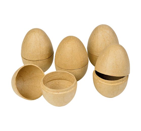 Paper mache eggs, divisible, 5 pieces