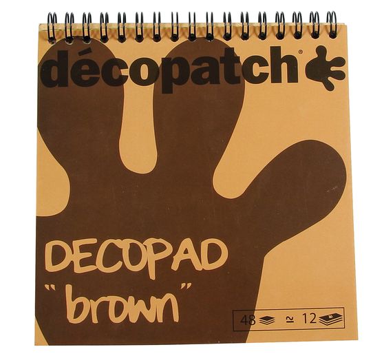 Bloc de papiers Décopatch « Décopad Brown », 48 f. 12 motifs