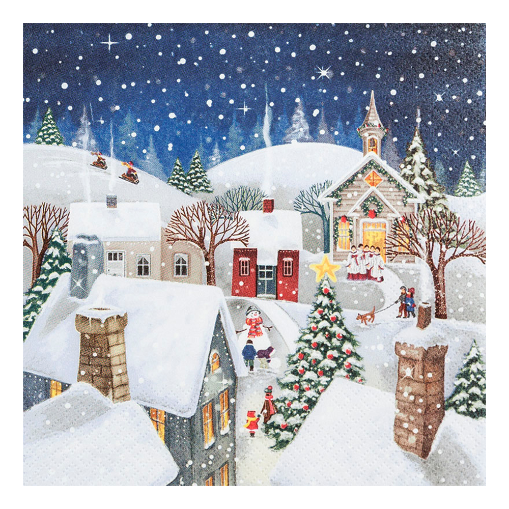 Lot De 20 Serviettes En Papier 3 Plis Motif Graphique - 33 X 33 Cm - Blanc, Gris Argenté