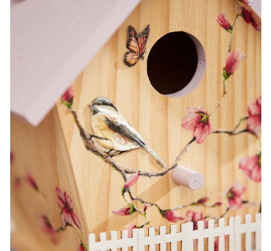Serviette « Oiseau sur branche fleurie »