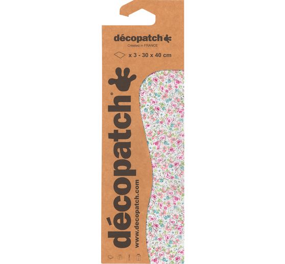 Papier D&eacute;copatch &laquo; Petites fleurs &raquo;, 3 pc.