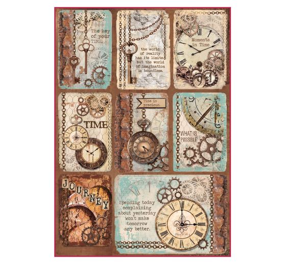 Soie de paille à motifs « Moments in Time », A4
