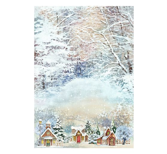 Motif straw silk "Snowtime"