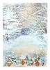 Soie de paille à motifs « Snowtime », env. 32 x 45 cm