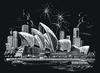 Scratch painting "Sydney Opera House"