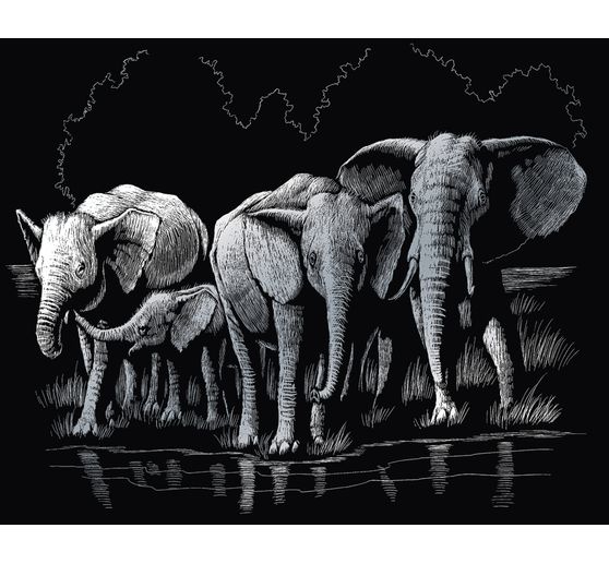 Carte à gratter « Eléphants »