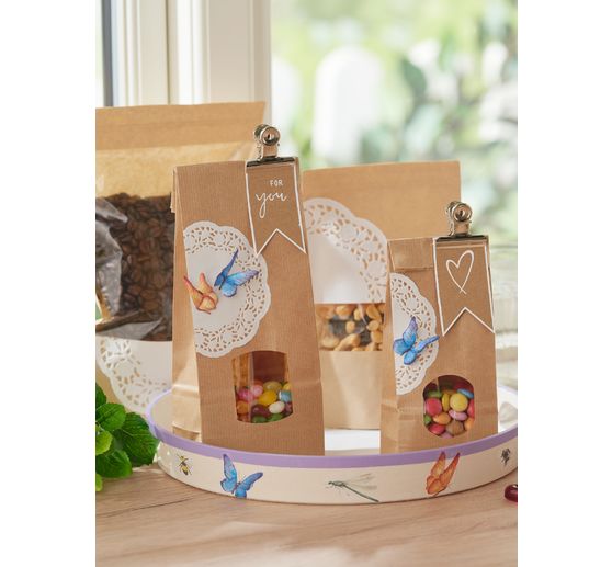Sachet à fond plat Doypack avec fenêtre