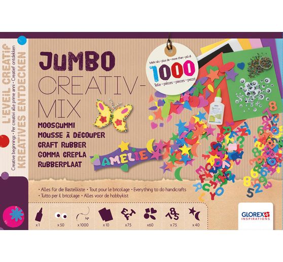 Jumbo Creativ-Mix « Caoutchouc mousse », plus de 1000 pc.