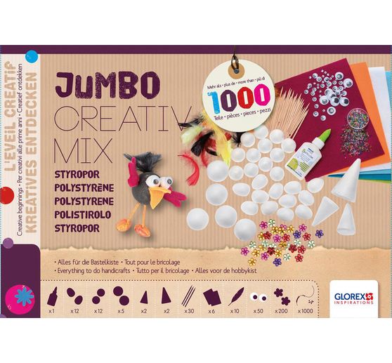 Jumbo Creativ-Mix « Polystyrène », plus de 1000 pc.