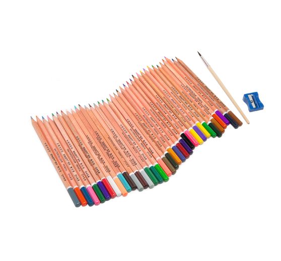 Crayons aquarellables VBS, 36 couleurs, boîte métal