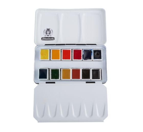 Coffret aquarelle AKADEMIE Schmincke, 12 demi-godets