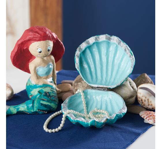 Boîte coquillage, papier mâché