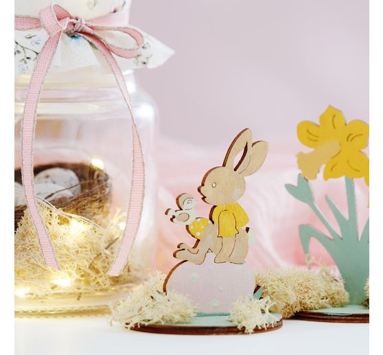 Figurines à emboîter VBS « Lapins et narcisses »
