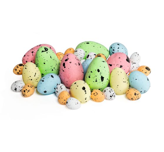 Œufs déco VBS « Couleur & Taille Mix », 38 pièces