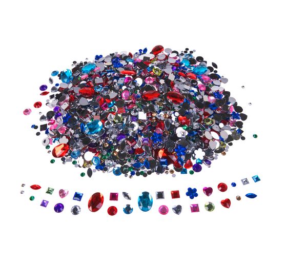 Assortiment de pierres décoratives VBS « Formes et couleurs variées », 430 g