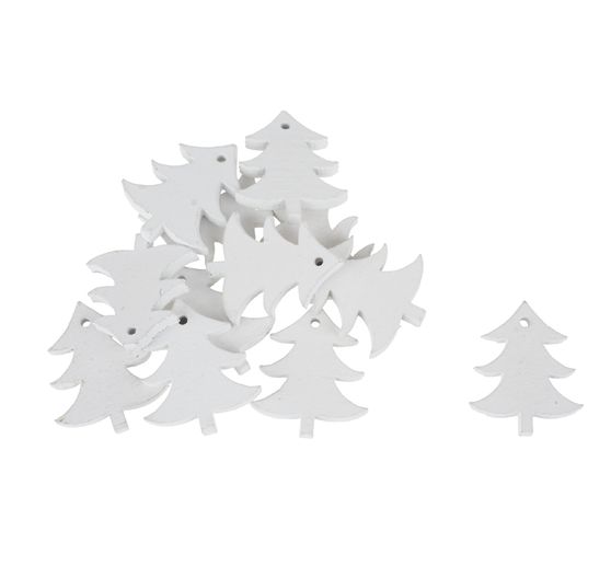 Pièces à disperser en bois VBS « White Xmas Tree », 12 pc.