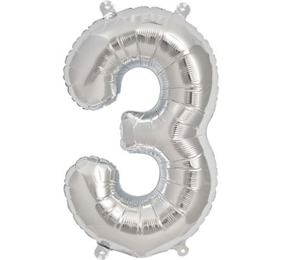 Ballon aluminium « Chiffre », 36 cm, Argent